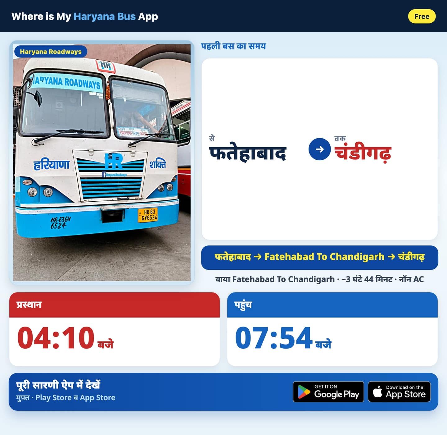 Fatehabad से Chandigarh बस का समय और शेड्यूल गाइड