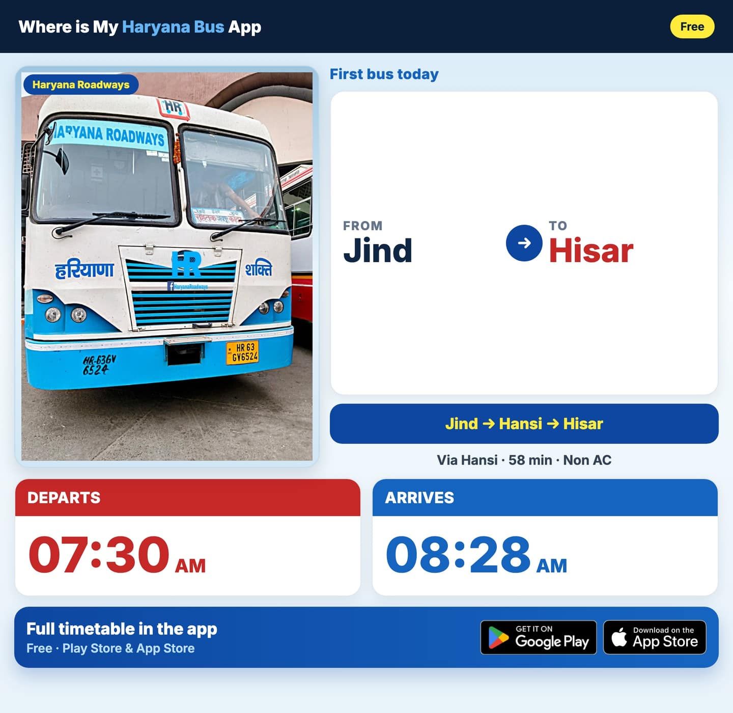 Jind to Hisar Bus Timings and Route Guide