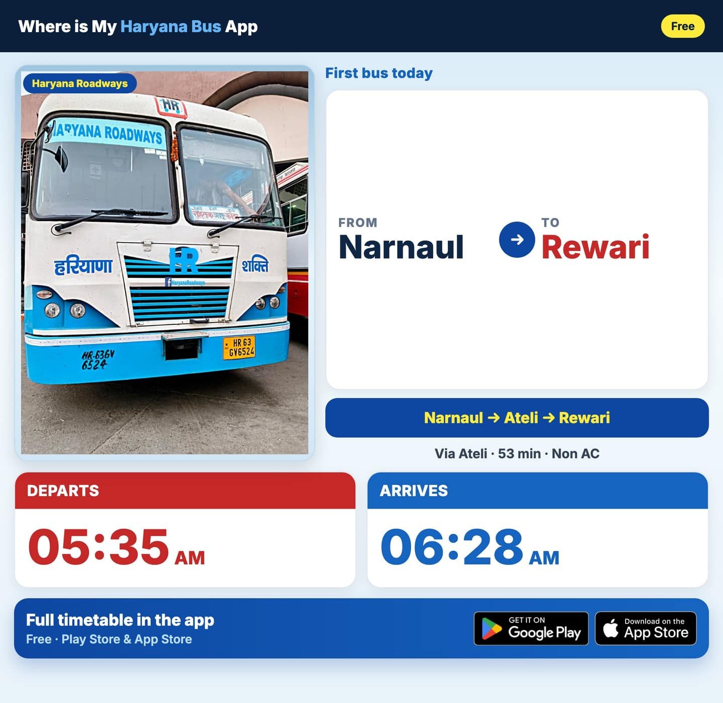 Narnaul to Rewari Bus Timings and Schedule Guide